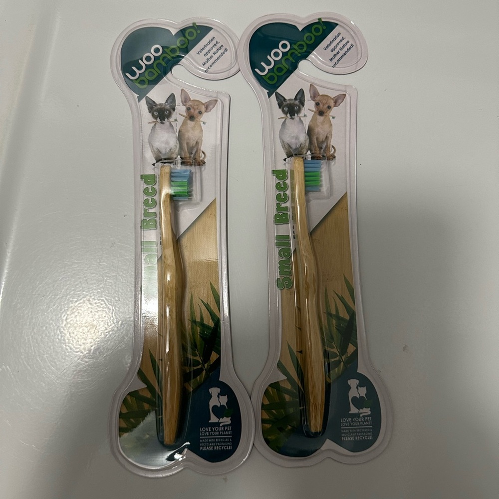 WooBamboo Small Breed Toothbrush - set of two